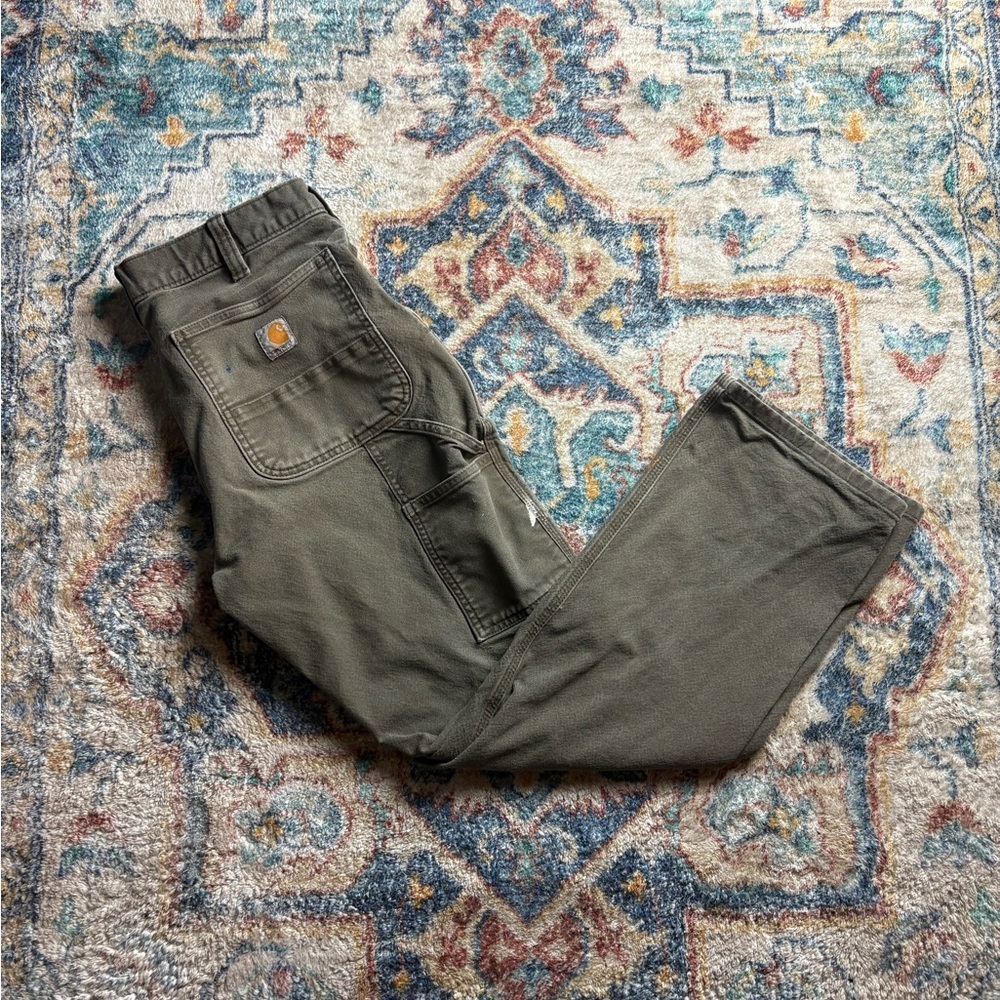 Carhartt Green DISTRESSED Workwear Pants Size 31
